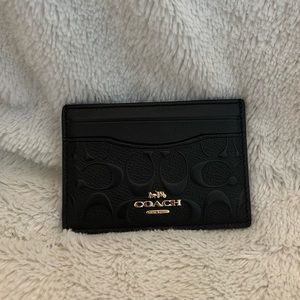 Coach Signature Leather ID Card Case